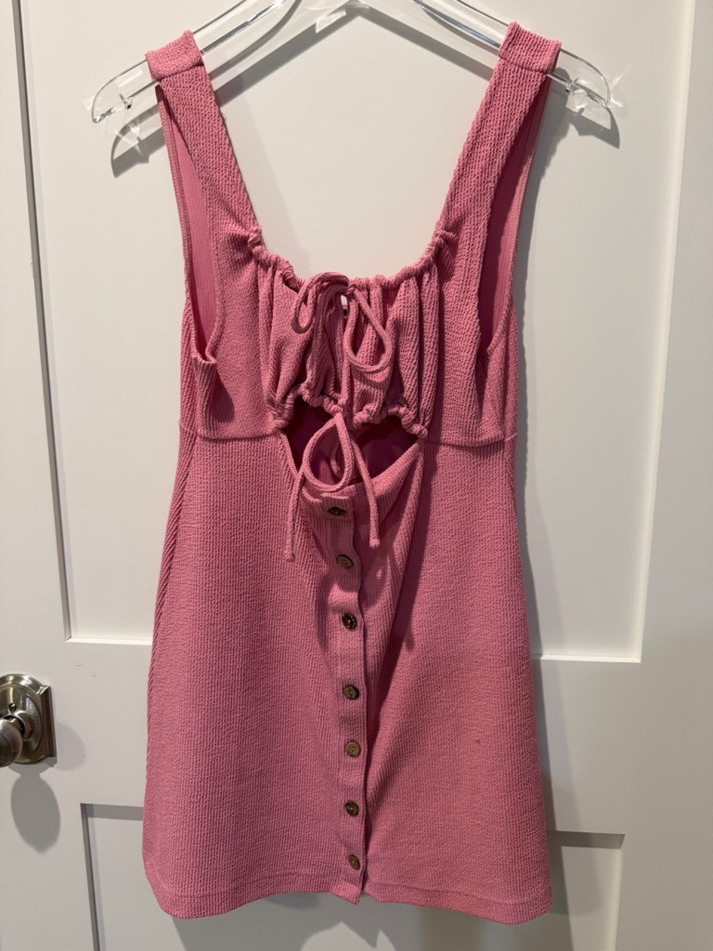 Free People Beach Olivia Mini Dress with Button and Peek-a-boo Tie Front